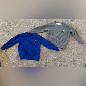 Set of 2 sweatshirt pullovers Toddler Boy 4T Tractor Monster Truck Rabbit Skins